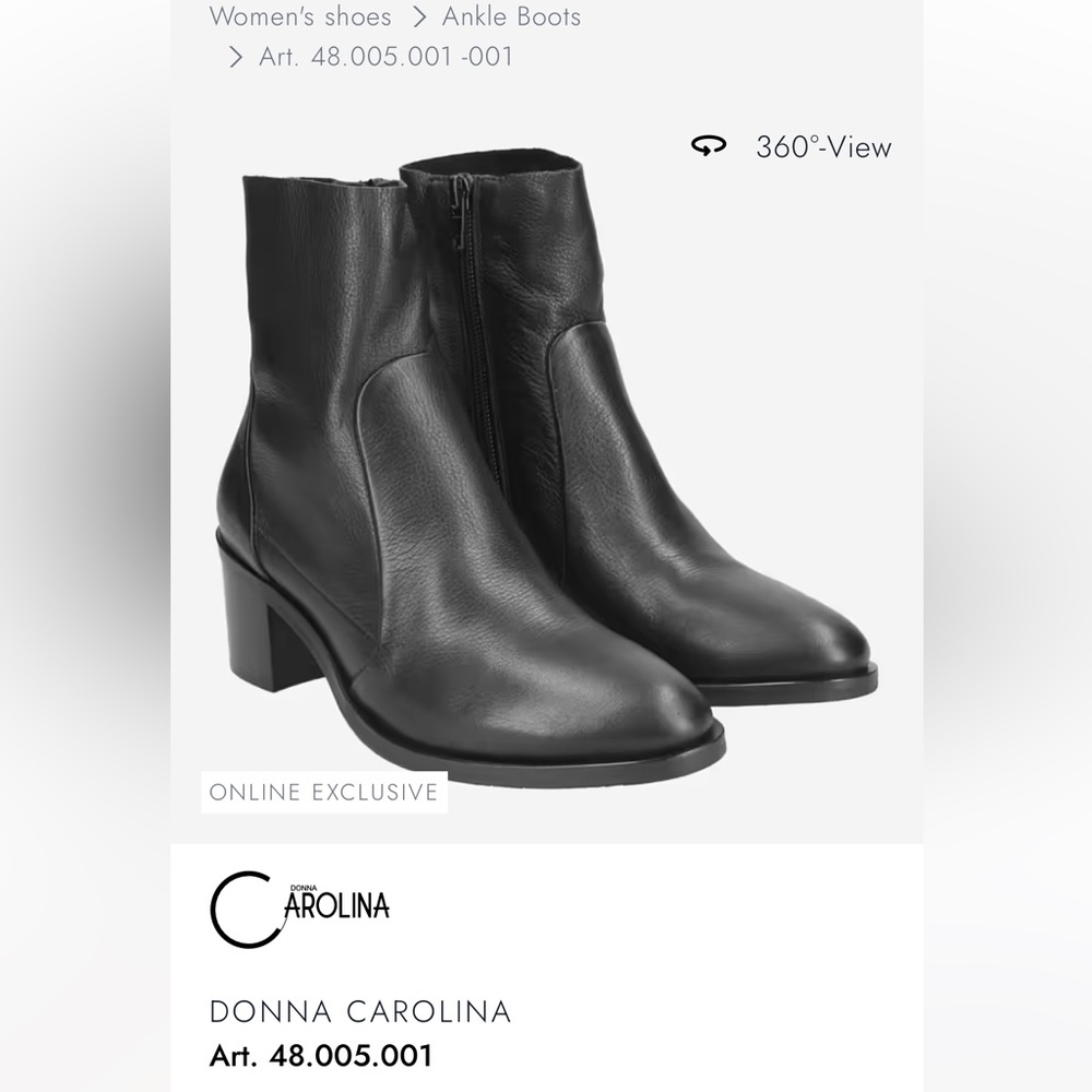 Donna Carolina Made in Italy Black Booties